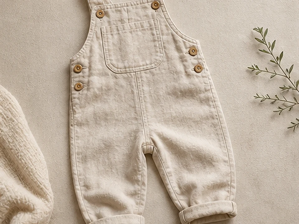 Washed Linen Toddler Dungaree