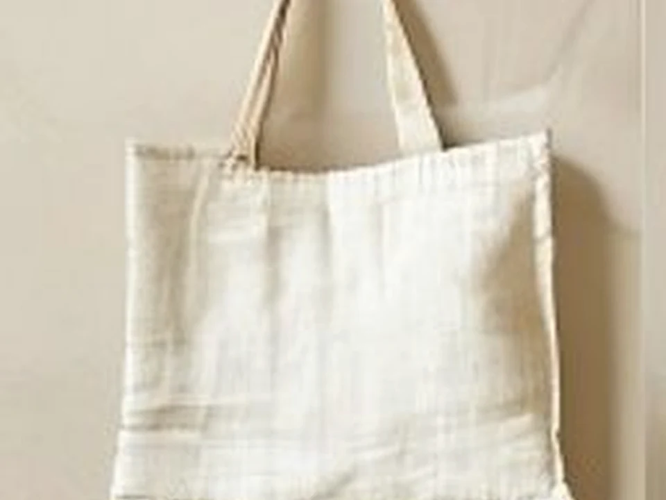 Embroidered Linen Bread Bag
