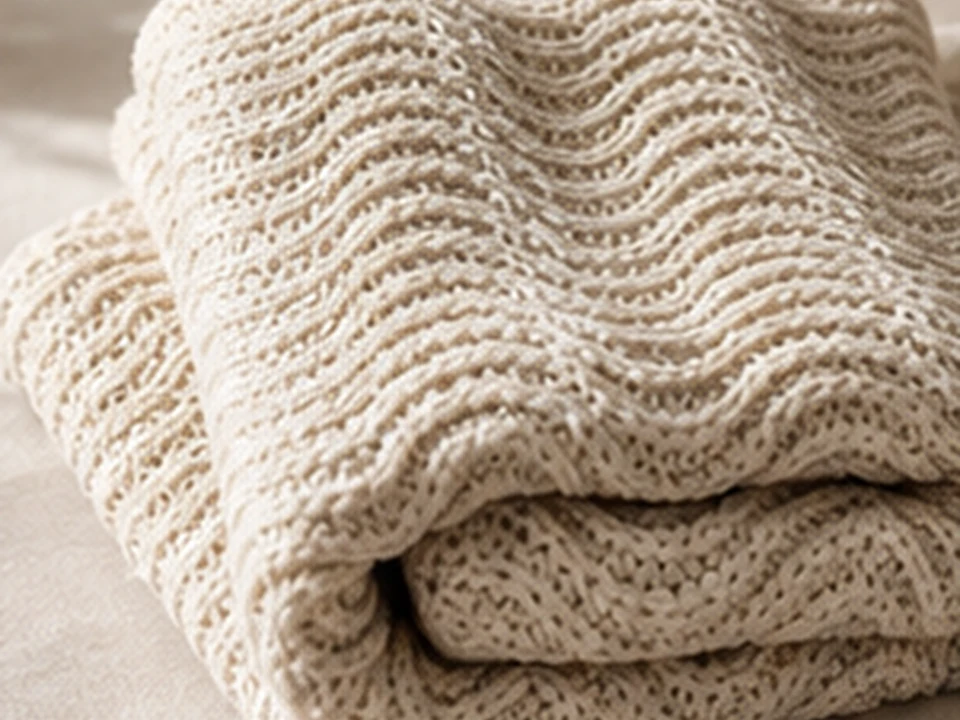 Wave Stitch Cotton Throw