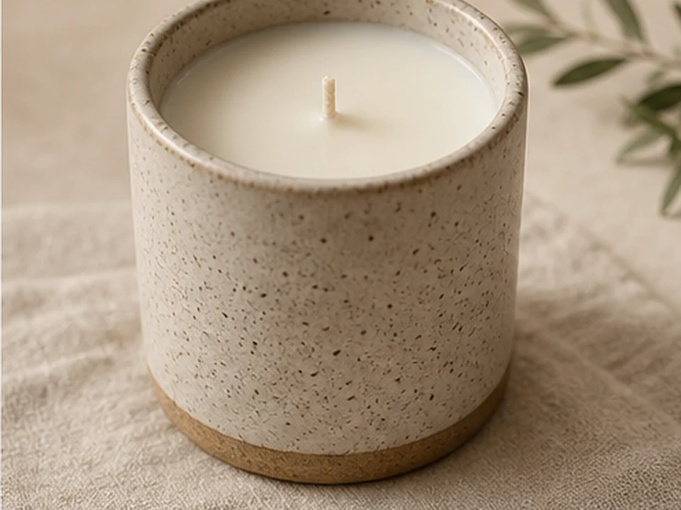 Refillable Ceramic Candle Vessel