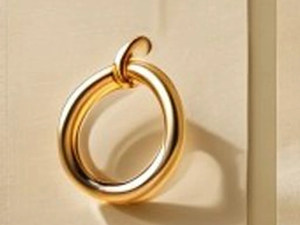 Hammered Brass Hoop Earrings