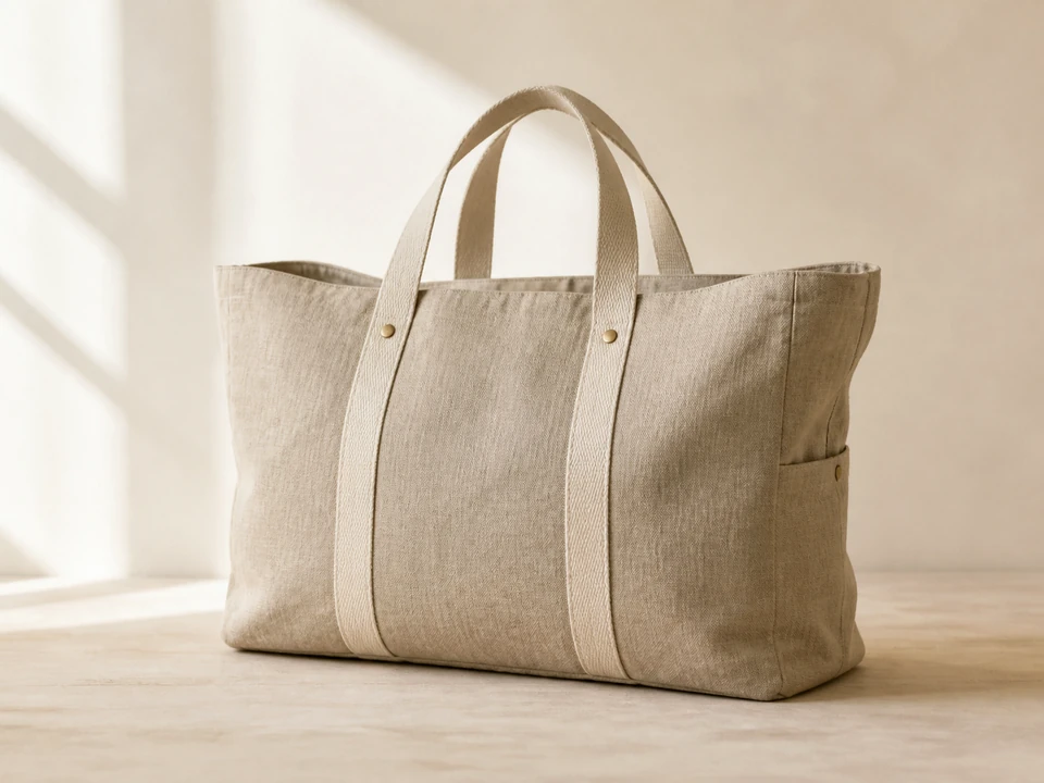 Washed Linen Weekender Tote