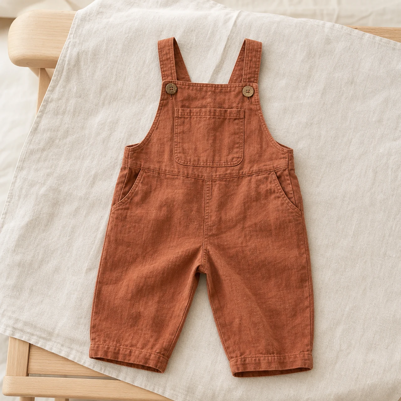 Washed Linen Toddler Dungaree — Main product view