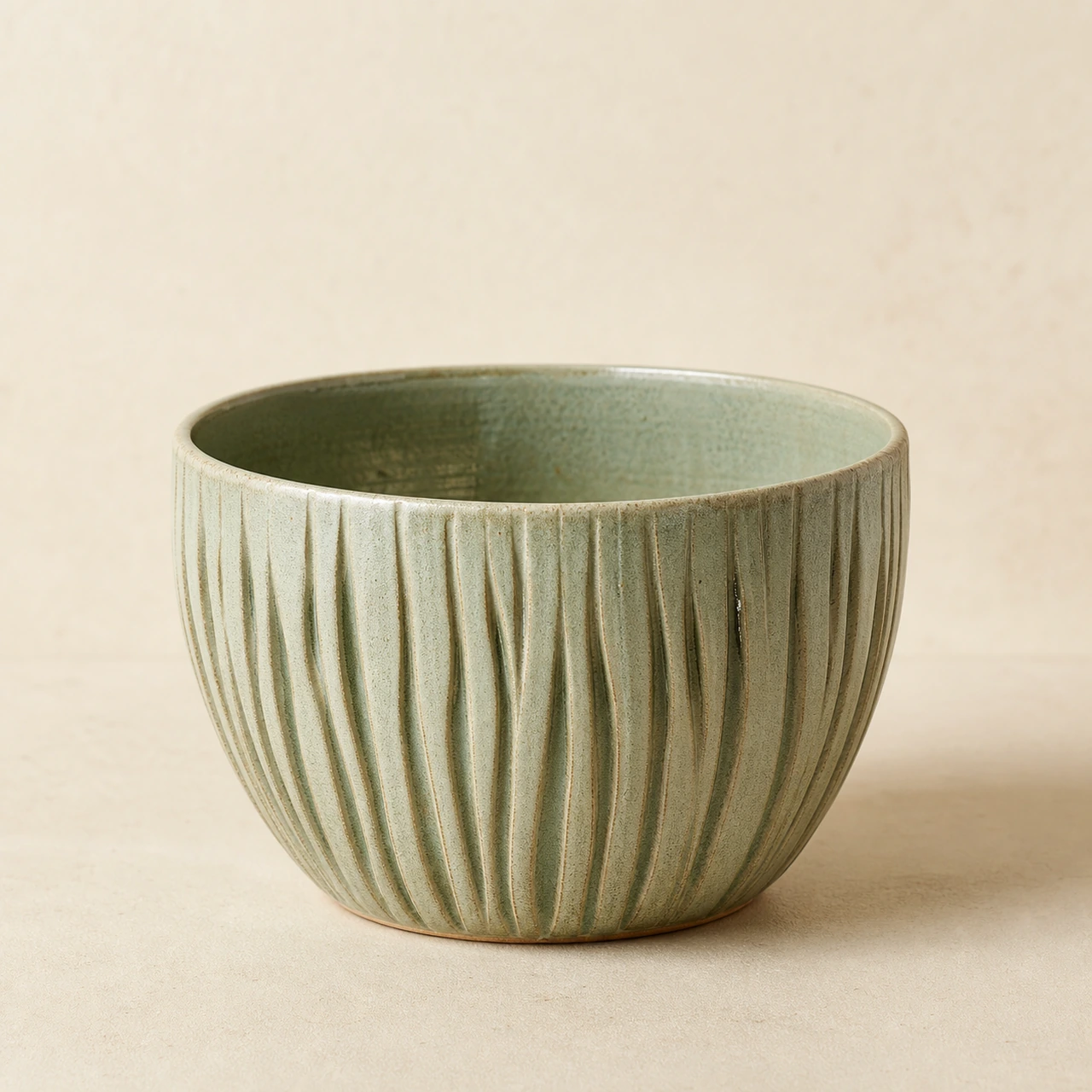 Carved Reed Serving Bowl — Main product view
