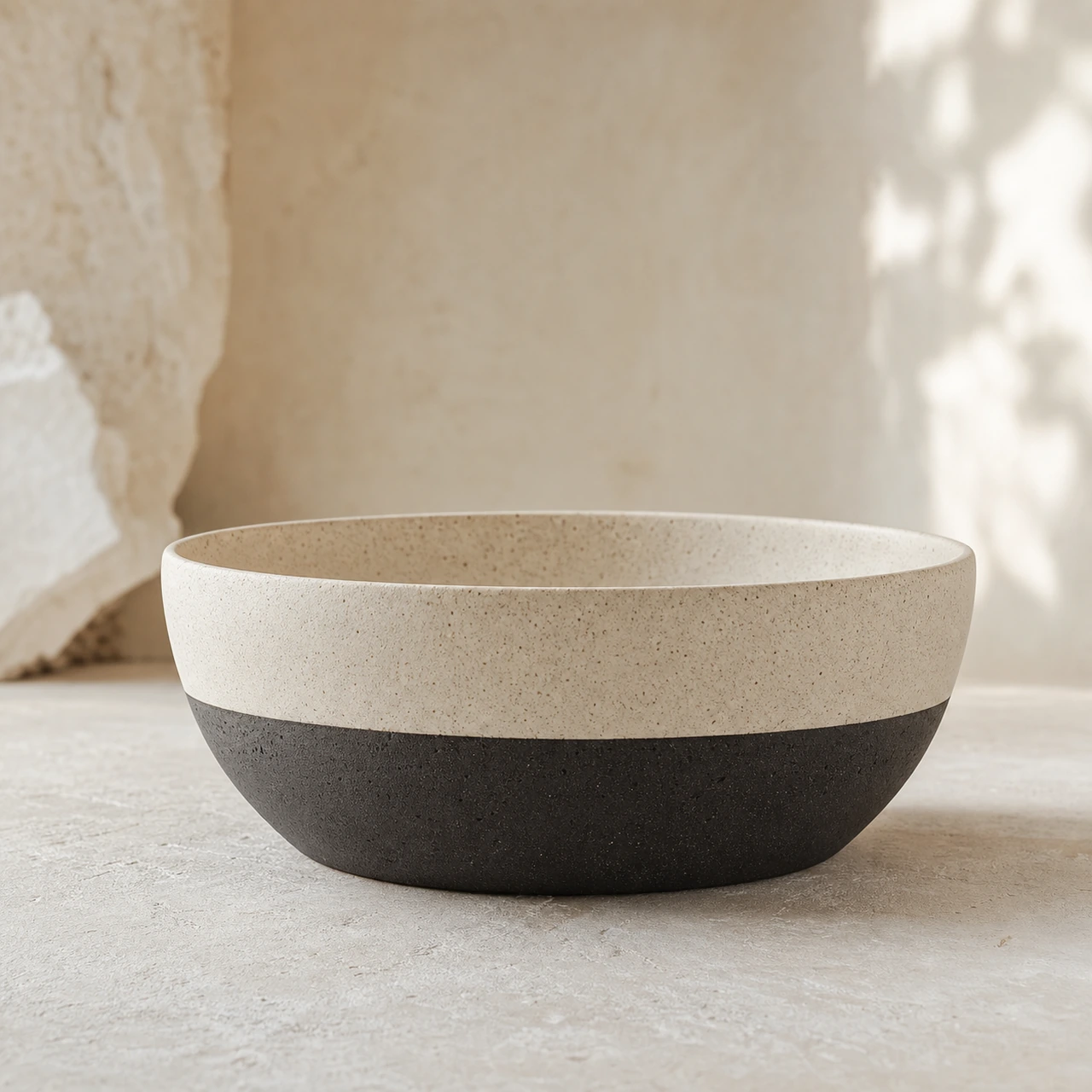 Charcoal & Cream Horizon Bowl — Main product view