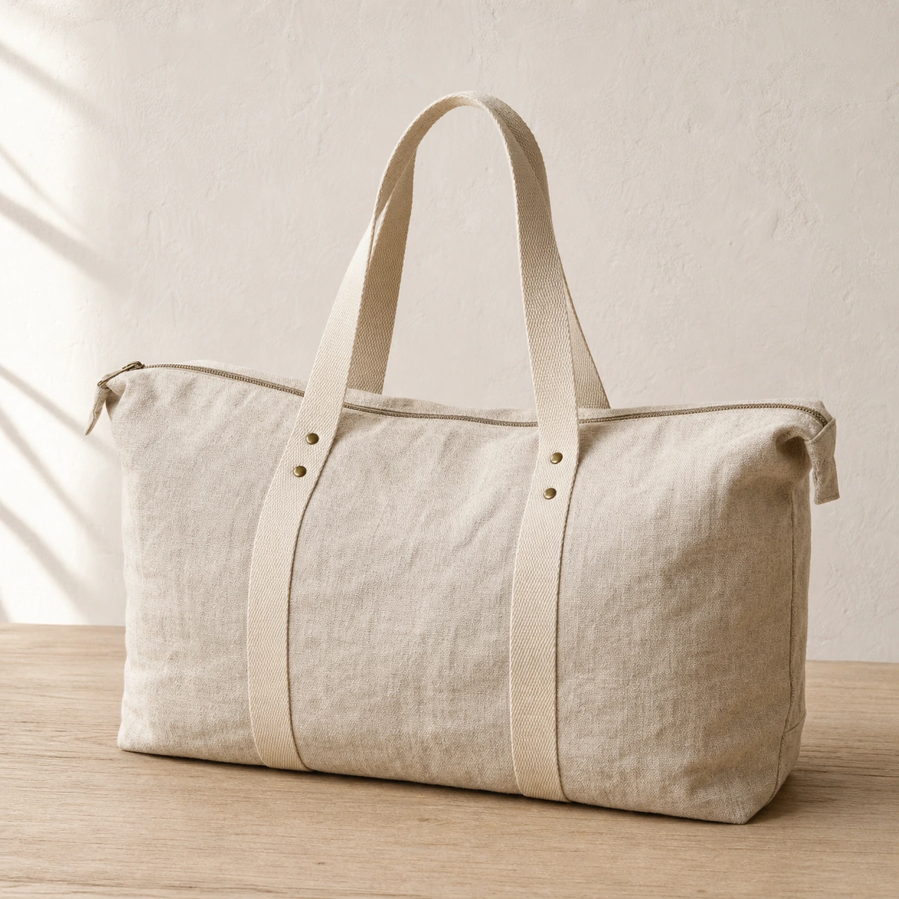 Washed Linen Weekender Tote — Main product view
